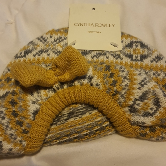 NWT Cynthia Rowley NY 3-6 month baby girl knitted crochet beret hat with bow - Picture 12 of 12